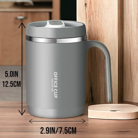 SafeSip 15.2oz Stainless Steel Cup, Mug With Lid & Straw - Picture 2 of 4